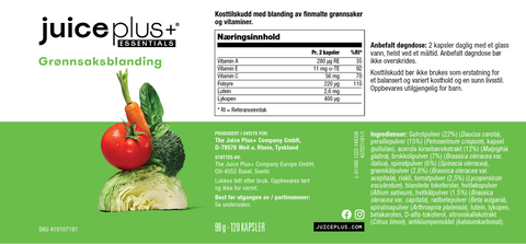 kapsler med Frukt-, Grønnsaks- og Bærblanding